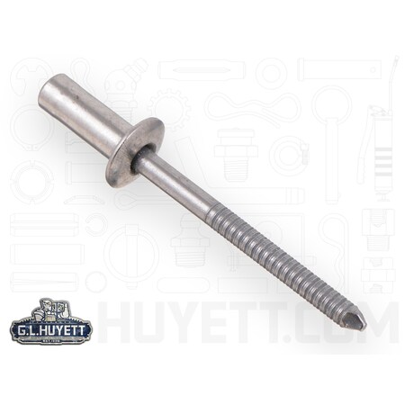 Huyett Blind Rivet, 3/16 in Dia., 17/32 in L, Stainless Steel Body RVBF-0187-0531CE